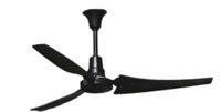 VES-Artex 56" AC Ceiling Fan, 120V, Moisture-Resistant, High Output, Black Poly Blades, 18" Downrod